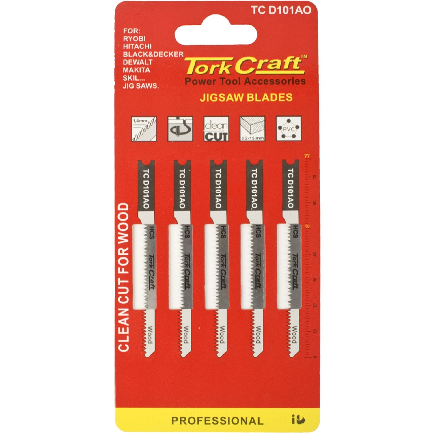 U-shank Jigsaw Blade20tpi For Wood 1.4mm 5pc